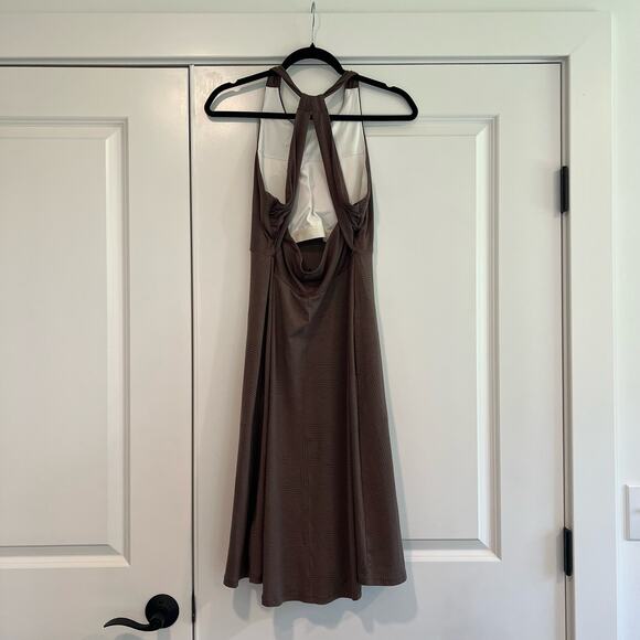 Prana Women's Brown Haltar Athletic‎ Dress with Built In Bra Size Medium - Picture 3 of 10
